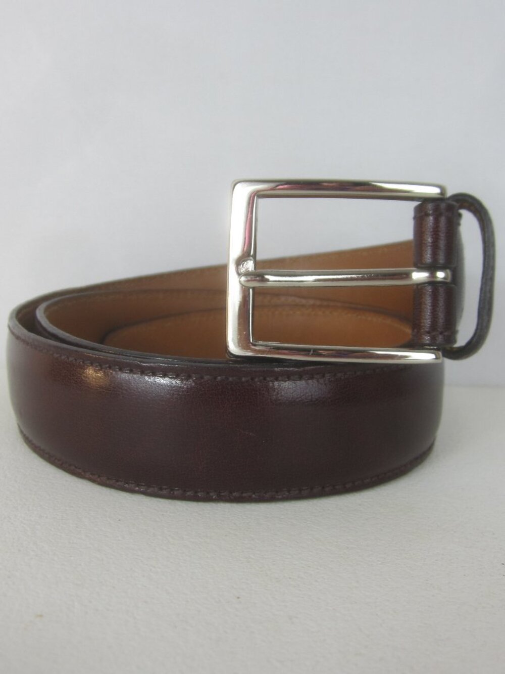Brooks Brothers Men 30 Brown Leather Dress Belt 71026 Brass Buckle 28 - 30 USA